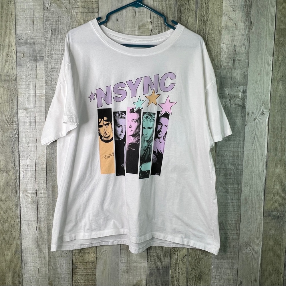 NSYNC (flaw black marks) XXL Graphic White Crewneck Short Sleeve T-Shirt